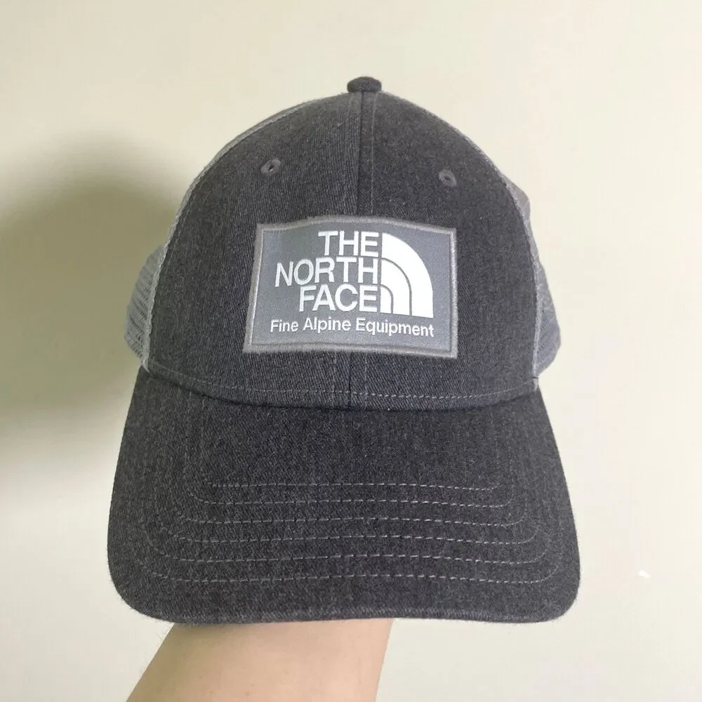 The North Face Unisex Gray Snapback Trucker Hat Mesh Cap One Size OSFM Outdoors